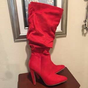 NEW! Charlotte Russe red heel boots! Size 8